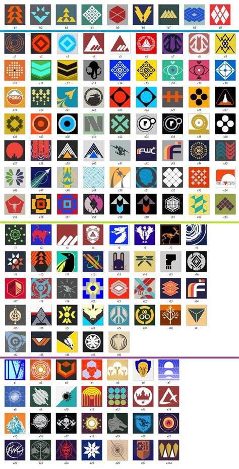 Emblems sorted by rarity - Imgur | Game icon, Destiny tattoo, Destiny game