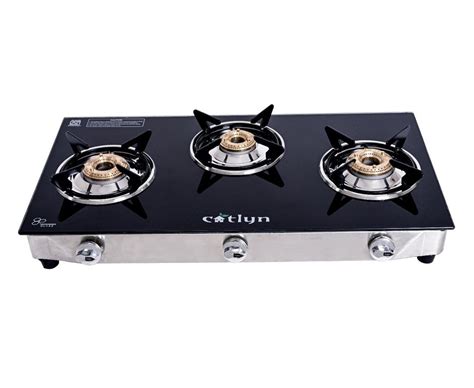 Glass Top Gas stove, Model Name/Number: 3.BR.BLACK.SS, Size: 690 X 360 X 150 mm at Rs 2450 in ...