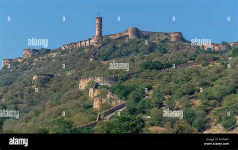 Aerial view of Jaigarh Fort, Amer, Jaipur, Rajasthan, India Stock Photo ...