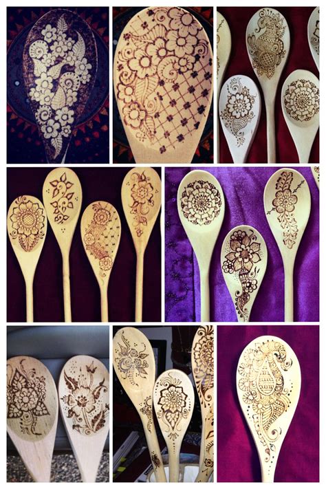 Wood Burned Spoons for Cooking