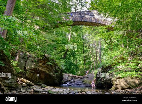 Devil's Pool swimming hole and Cresheim Creek in Wissahickon Creek Valley Park ,Northwest ...