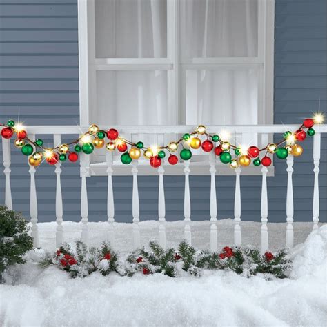 Solar Powered LED Lights Christmas Ornament Garland | Collections Etc ...