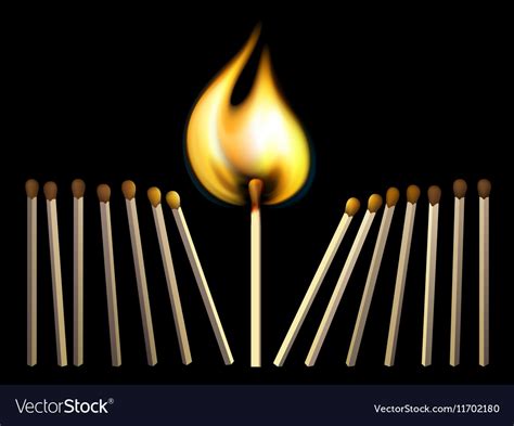 Matchsticks and fire Royalty Free Vector Image