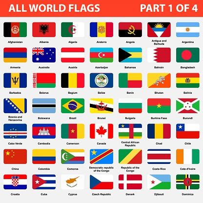 All World Flags In Alphabetical Order Part 1 Of 4 Stock Illustration ...