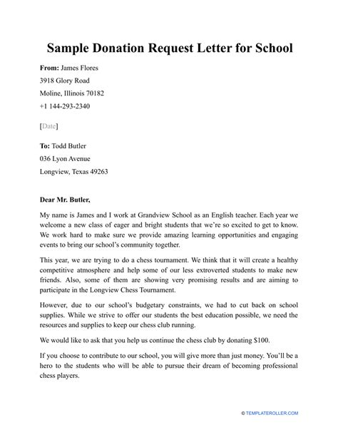 Breathtaking Info About Sample Donation Request Letter For School Building Student Teacher Job ...