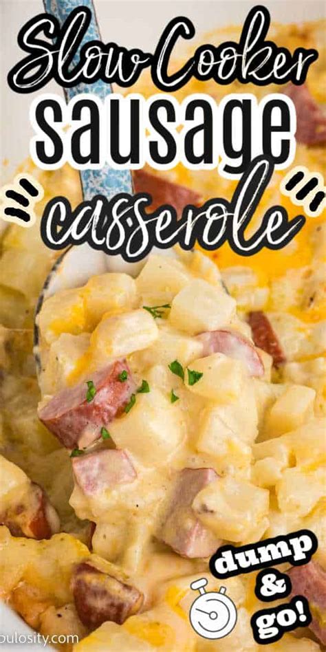 Sausage Casserole in the Slow Cooker - Fantabulosity