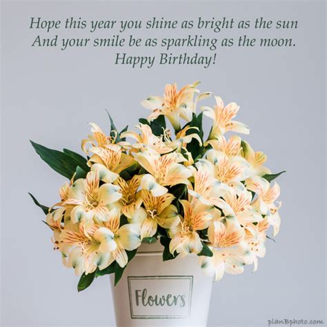 Shine bright as the sun : birthfay wish with yellow flower bouquet