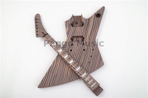 PANGO All Zebrawood Explorer DIY Electric Guitar Kit / DIY Guitar (PEX-227) - Buy guitar kit ...