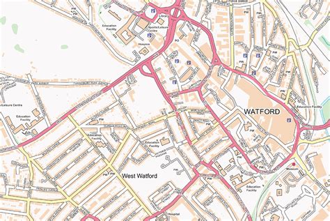 Watford Street map - Cosmographics Ltd