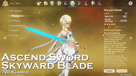 7X24Gamer | Weapon 10 How to Ascend Sword: Skyward Blade | Genshin ...