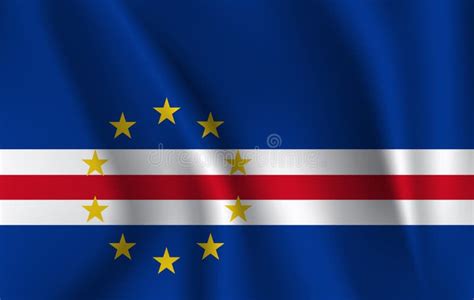 Flag Of Cape Verde. Realistic Waving Flag Of Republic Of Cabo Verde. Stock Illustration ...