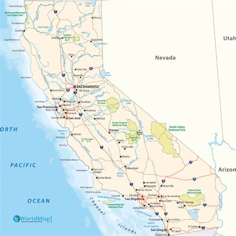 California Free Printable Map