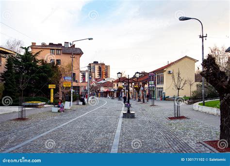 Vranje, Serbia - April 4, 2018: Pedestrian Street in Vranje on a ...