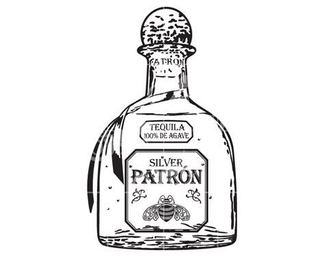 Patron Tequila Bottle - Alcohol Design Elements SVG Design-L