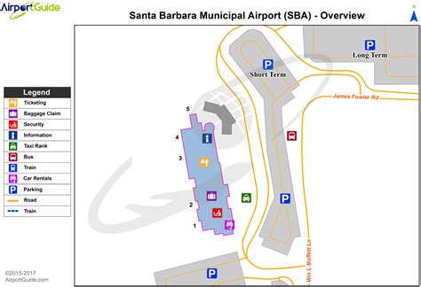 Santa Barbara - Santa Barbara Municipal (SBA) Airport Terminal Map ...