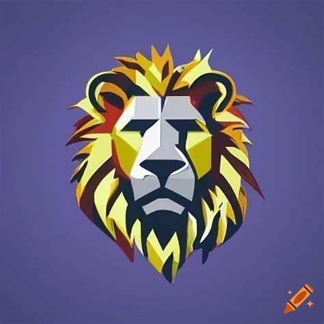 Premier league logo, lion head, plain, colorful on Craiyon