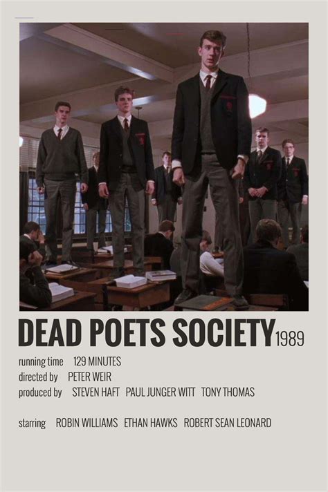 Dead Poets Society #classicfilms in 2020 | Movie poster wall, Film posters minimalist, Iconic ...