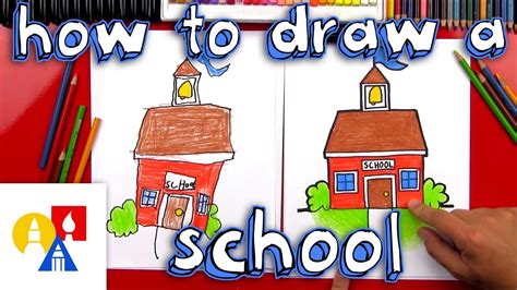 How To Draw A Cartoon School - YouTube