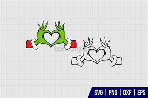 Grinch Heart Hands SVG - Gravectory