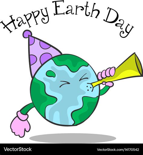 Happy earth day cartoon design Royalty Free Vector Image