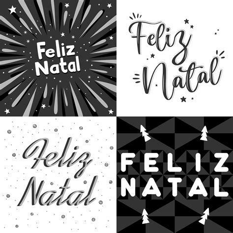 Four Brazilian Portuguese Merry Christmas Vector. Translation - Merry ...