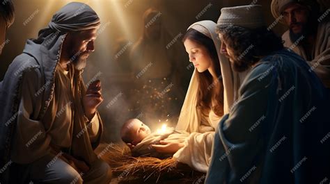 Premium Photo | Scene of the birth of Jesus Christ Christmas nativity scene