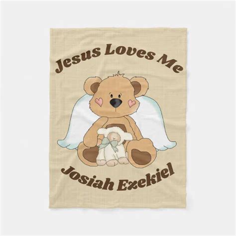 Personalized Jesus Loves Me Fleece Blanket | Zazzle