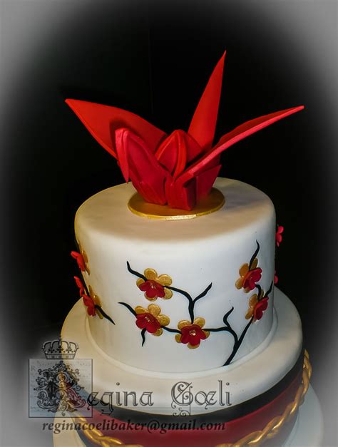 Japanese Origami Crane Wedding Cake - CakeCentral.com