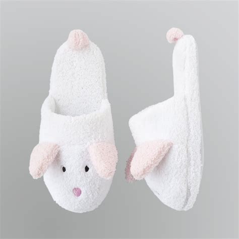 Pink Cookie Fuzzy Bunny Slippers