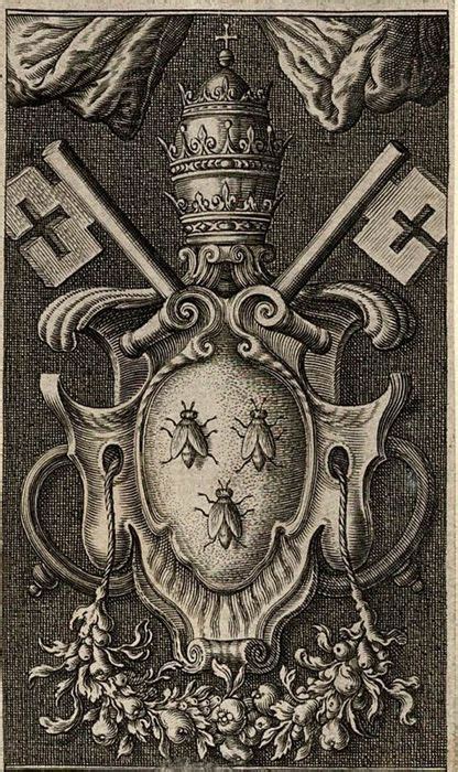 Pope Urban VIII, anonymous - The Papal coat of arms of Pope Urban VIII ...