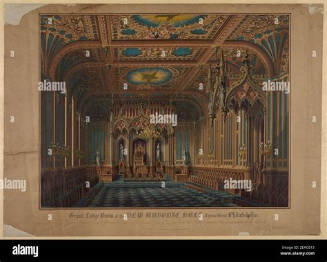 New Masonic Hall Interior 1855 Stock Photo - Alamy