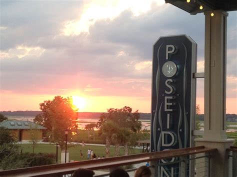 The sunset over Broad Creek from Poseidon Coastal Cuisine on Hilton Head Island SC | Best sunset ...