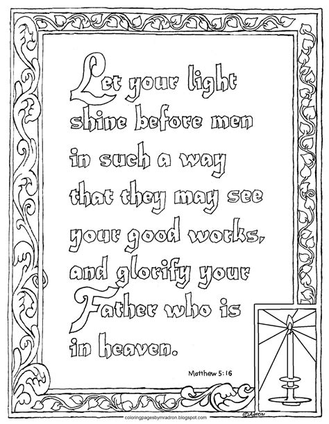 Coloring Pages for Kids by Mr. Adron: Printable Matthew 5:16, Let Your ...