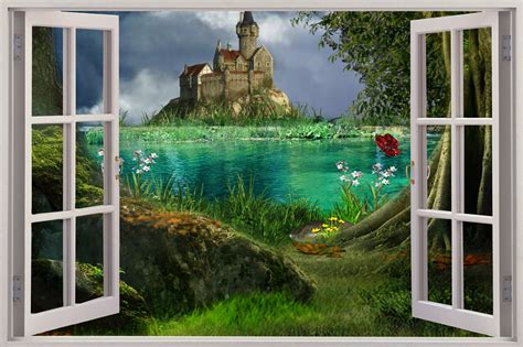 Free download Enchanted Castle View Wall Stickers Mural Art Decal ...