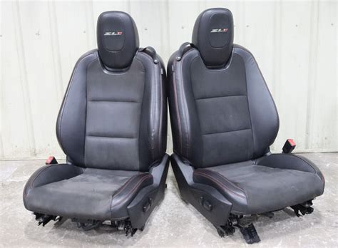 2012-2015 Camaro ZL1 Black Leather & Suede Power Front Seats USED GM | eBay