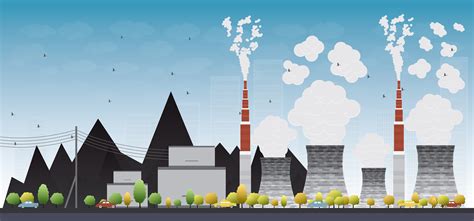 Coal power plant with black coal behind it. 5520750 Vector Art at Vecteezy