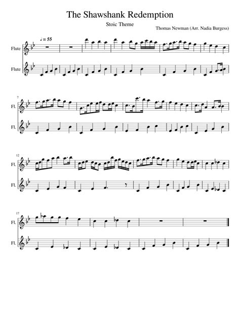 The Shawshank Redemption- Stoic Theme Sheet music for Flute | Download ...