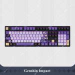 Genshin Impact Keyboard Keqing Mechanical Keyboard Keycap with Neon Quickrain Theme - Anime Keyboard