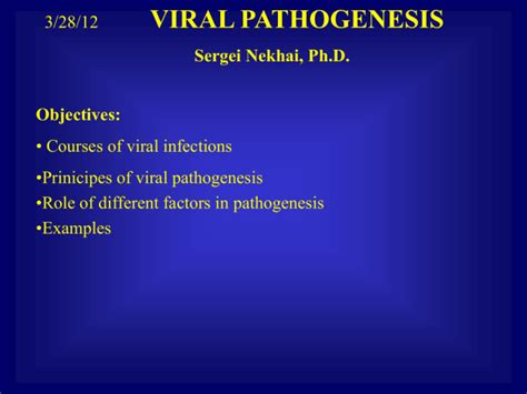 Viral Pathogenesis 2012