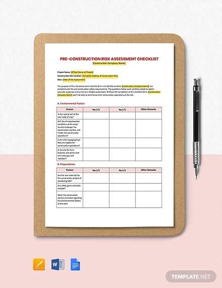 FREE 11+ Construction Risk Assessment Samples in PDF | MS Word