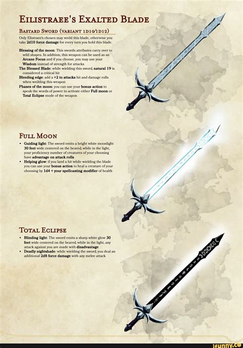 EILISTRAEE'S EXALTED BLADE BASTARD SwORD (VARIANT Only Elistraee's ...