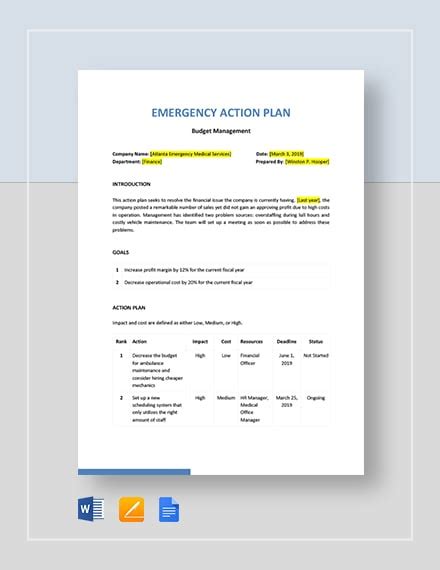 15+ Emergency Action Plan Template - Word,Excel, PDF | Free & Premium Templates