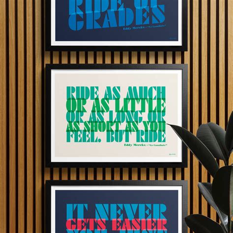 Cycling Art Print, Eddy Merckx Motivational Quotes By Gumo | notonthehighstreet.com