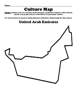 United Arab Emirates "Culture Map" Worksheet by BAC Education | TPT