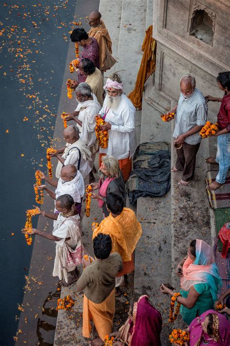 INDIA: Evening Aarti on the Vrindavan Ghats - LOUIS MONTROSE PHOTOGRAPHY