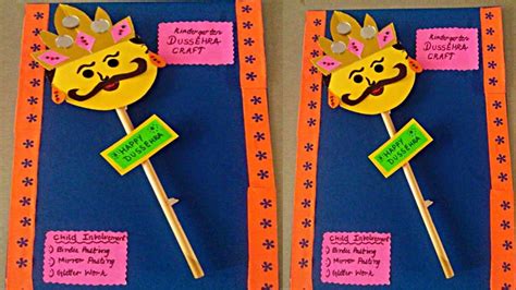 Dussehra Cards craft child school cards craft ideas/DIY Dussehra kids school project ...