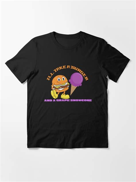 "A Burger And A Grape Snow Cone" T-shirt by RoseCityMerch | Redbubble ...