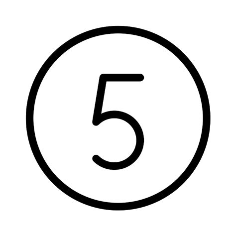 Number Circle Five Thin Vector SVG Icon - SVG Repo