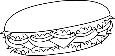 Free Sandwich Clipart Black And White, Download Free Sandwich Clipart ...