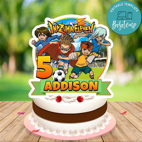 Inazuma Eleven Birthday Cake Topper Template Printable | Bobotemp